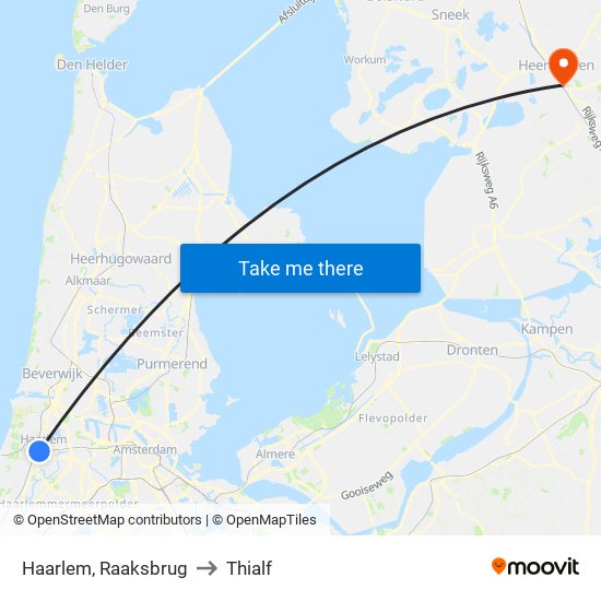 Haarlem, Raaksbrug to Thialf map