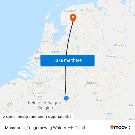 Maastricht, Tongerseweg Wolder to Thialf map