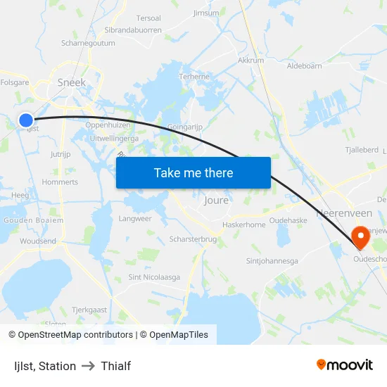 Ijlst, Station to Thialf map