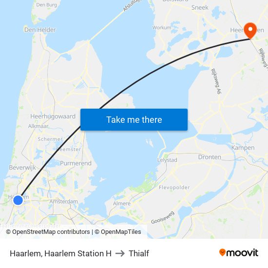 Haarlem, Haarlem Station H to Thialf map