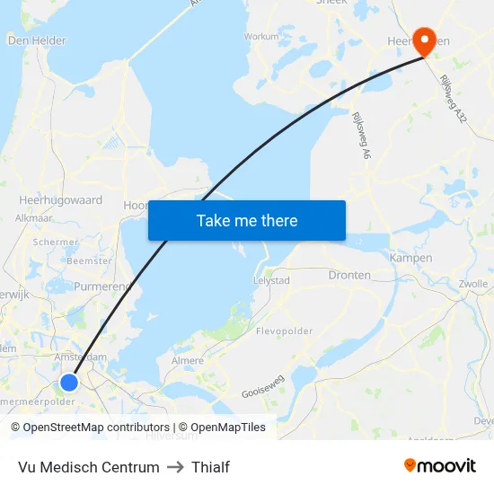 Vu Medisch Centrum to Thialf map