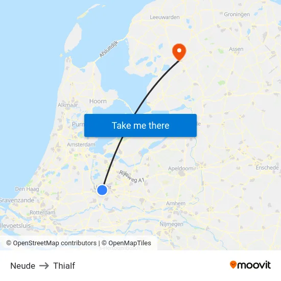 Neude to Thialf map