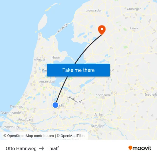 Otto Hahnweg to Thialf map