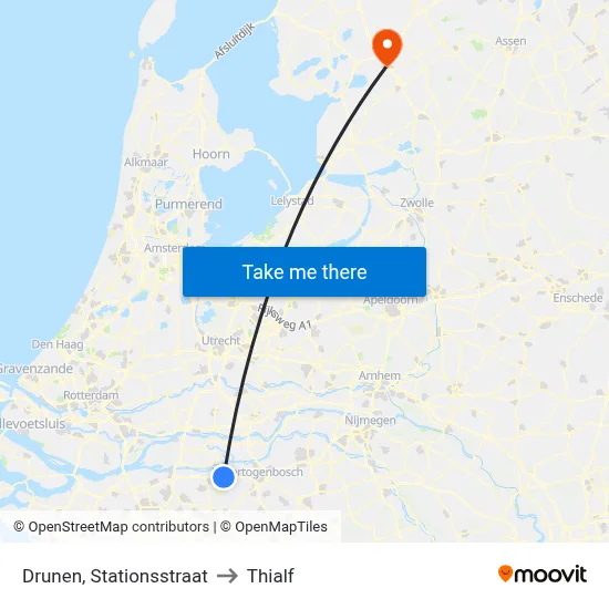 Drunen, Stationsstraat to Thialf map