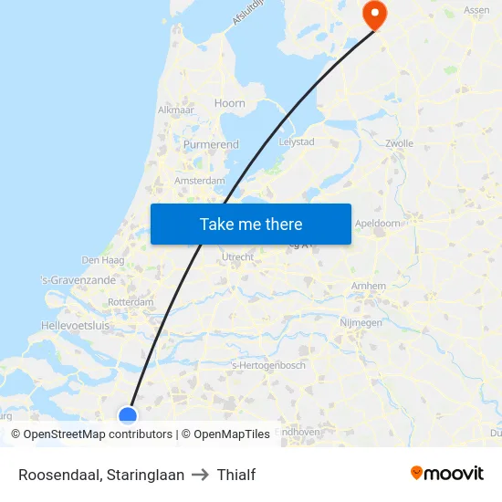 Roosendaal, Staringlaan to Thialf map
