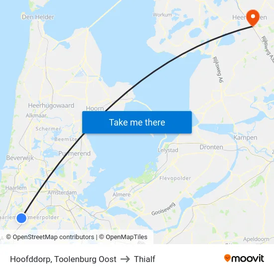 Hoofddorp, Toolenburg Oost to Thialf map