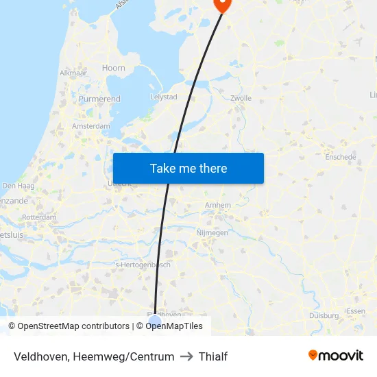 Veldhoven, Heemweg/Centrum to Thialf map