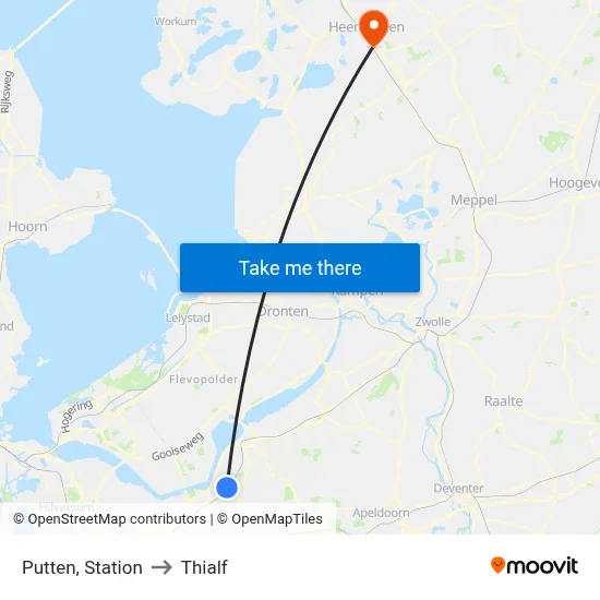 Putten, Station to Thialf map