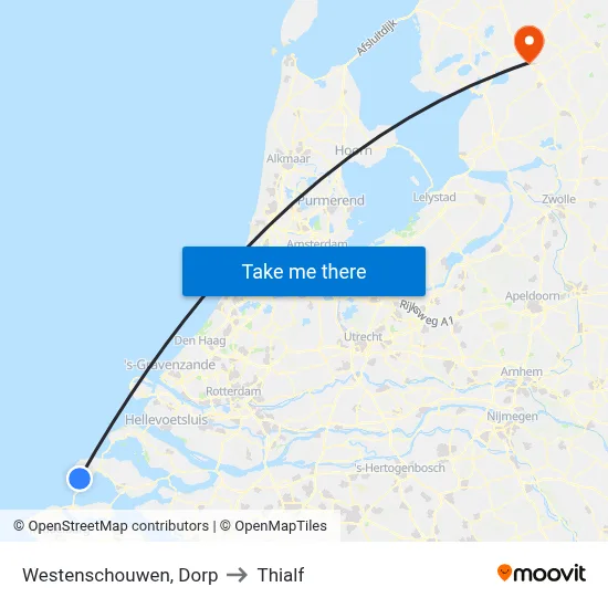 Westenschouwen, Dorp to Thialf map