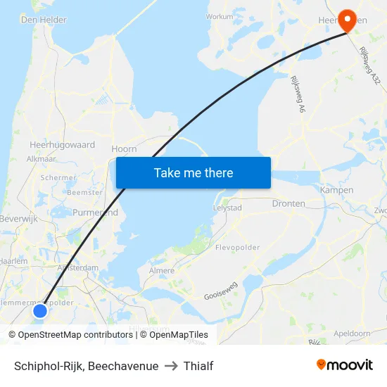 Schiphol-Rijk, Beechavenue to Thialf map