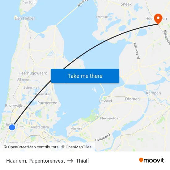 Haarlem, Papentorenvest to Thialf map