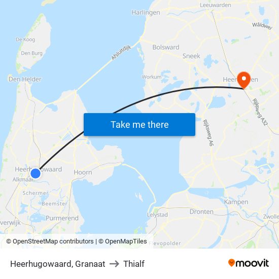 Heerhugowaard, Granaat to Thialf map