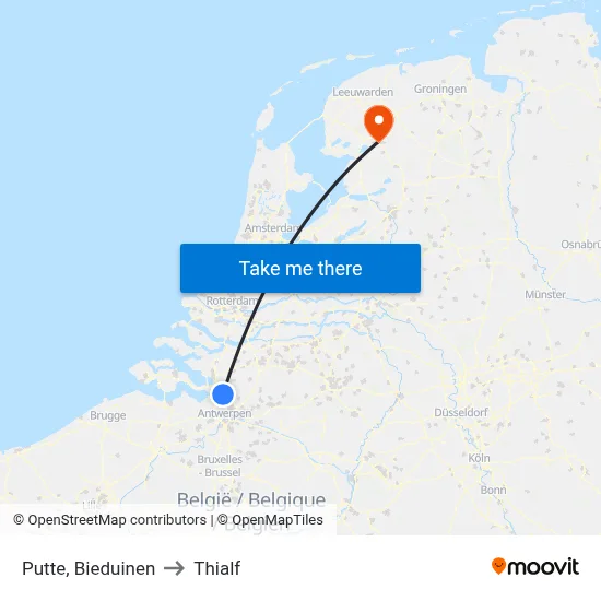 Putte, Bieduinen to Thialf map