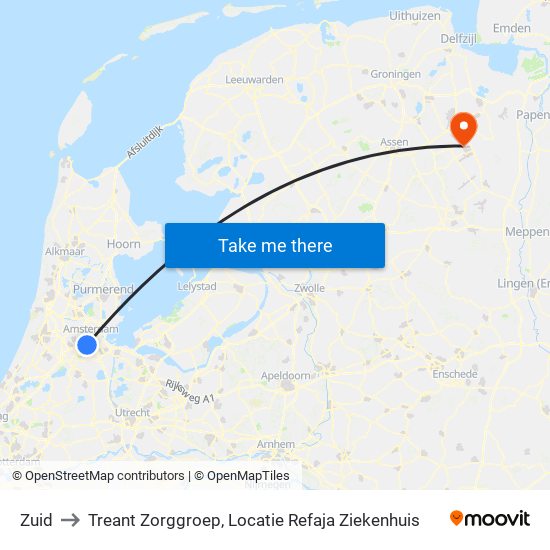 Zuid to Treant Zorggroep, Locatie Refaja Ziekenhuis map