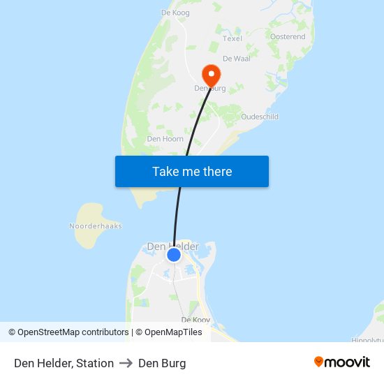 Den Helder, Station to Den Burg map