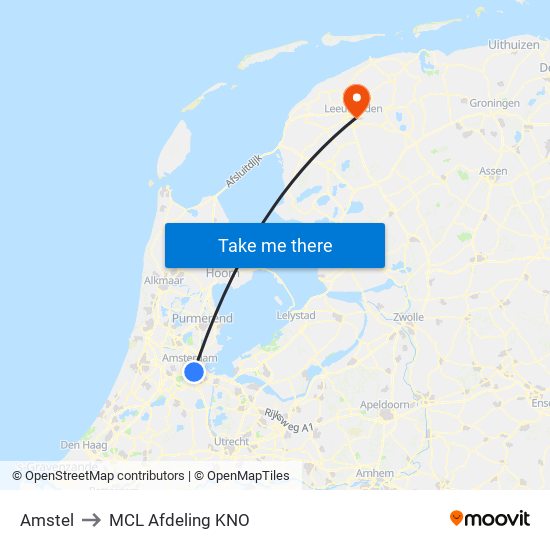 Amstel to MCL Afdeling KNO map
