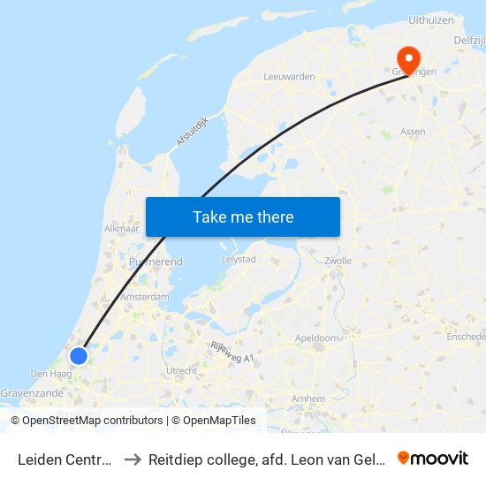 Leiden Centraal to Reitdiep college, afd. Leon van Gelder map