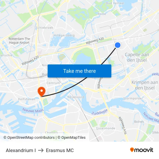 Alexandrium I to Erasmus MC map