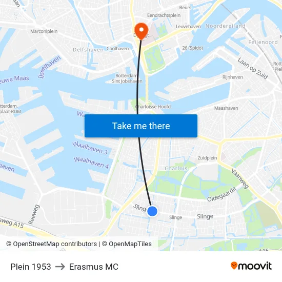Plein 1953 to Erasmus MC map