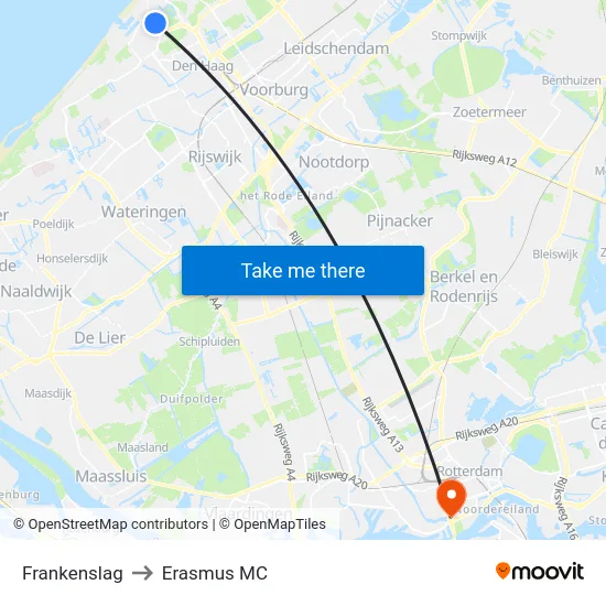 Frankenslag to Erasmus MC map