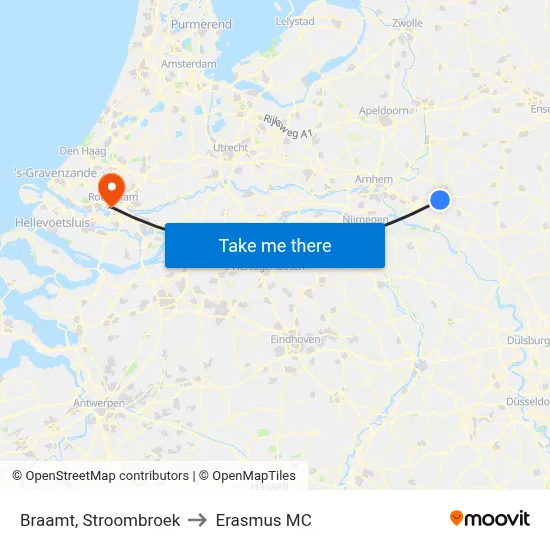 Braamt, Stroombroek to Erasmus MC map