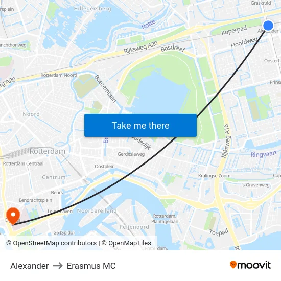Alexander to Erasmus MC map