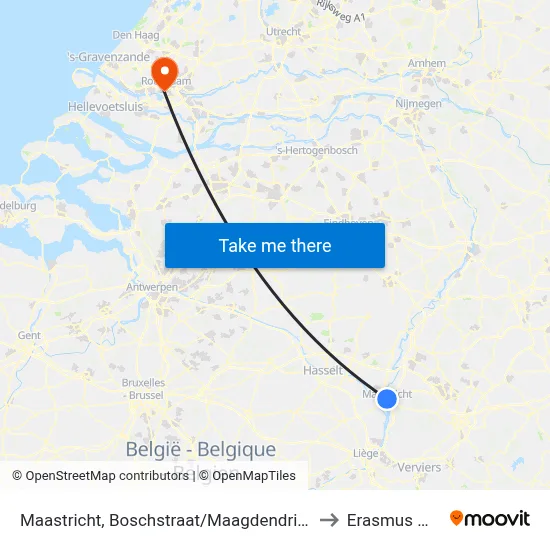 Maastricht, Boschstraat/Maagdendries to Erasmus MC map
