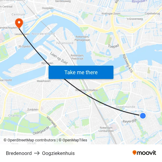 Bredenoord to Oogziekenhuis map