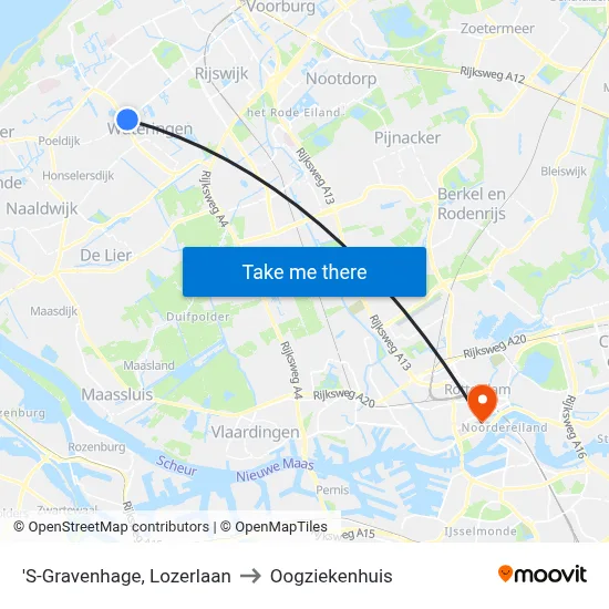 'S-Gravenhage, Lozerlaan to Oogziekenhuis map
