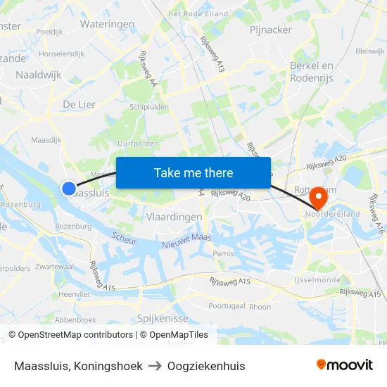 Maassluis, Koningshoek to Oogziekenhuis map