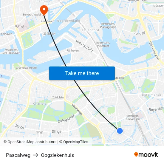 Pascalweg to Oogziekenhuis map