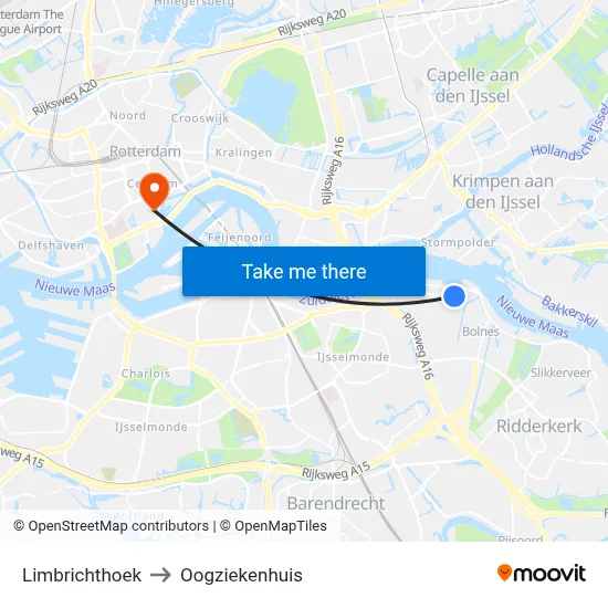 Limbrichthoek to Oogziekenhuis map