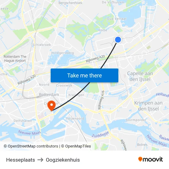 Hesseplaats to Oogziekenhuis map