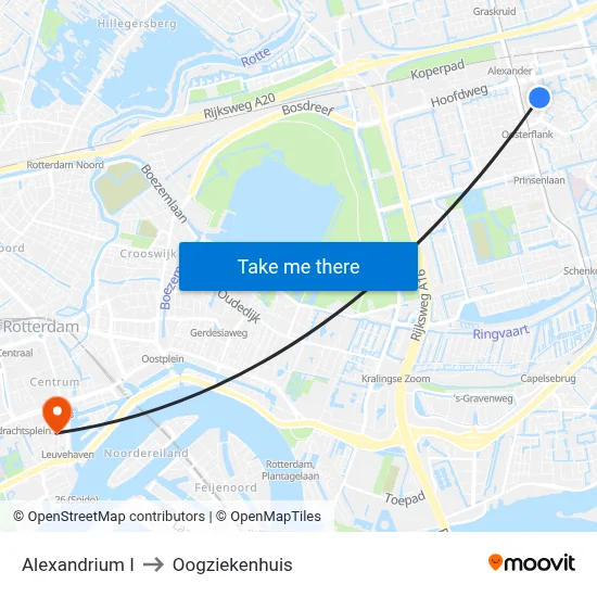 Alexandrium I to Oogziekenhuis map