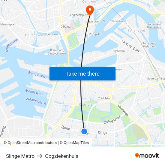 Slinge Metro to Oogziekenhuis map