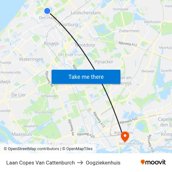 Laan Copes Van Cattenburch to Oogziekenhuis map