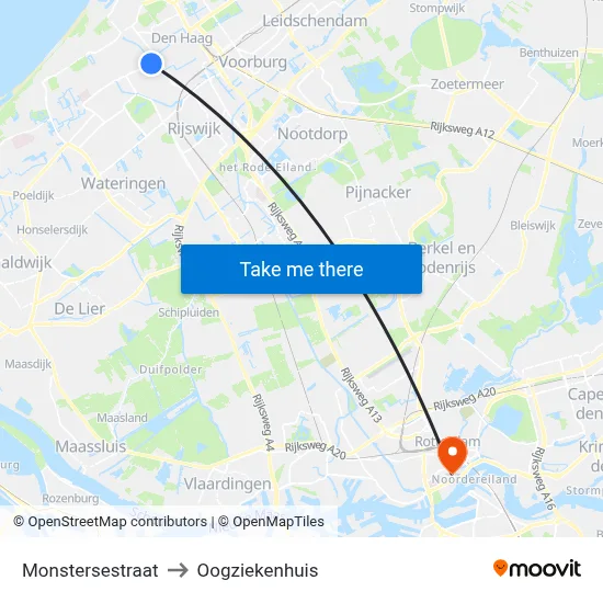 Monstersestraat to Oogziekenhuis map