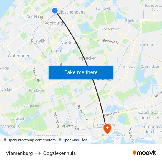 Vlamenburg to Oogziekenhuis map