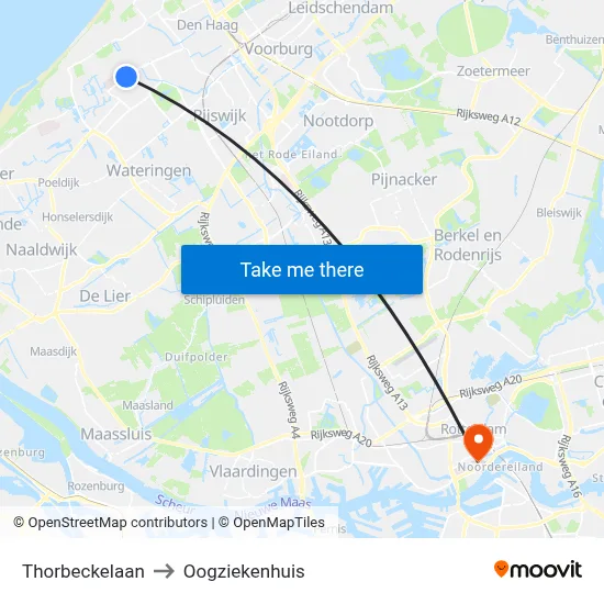 Thorbeckelaan to Oogziekenhuis map
