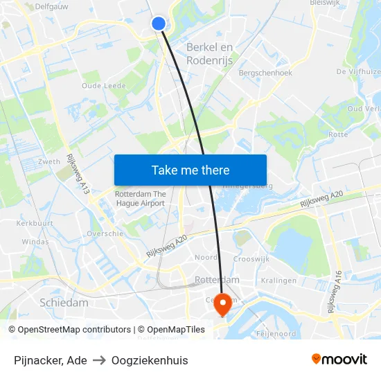 Pijnacker, Ade to Oogziekenhuis map