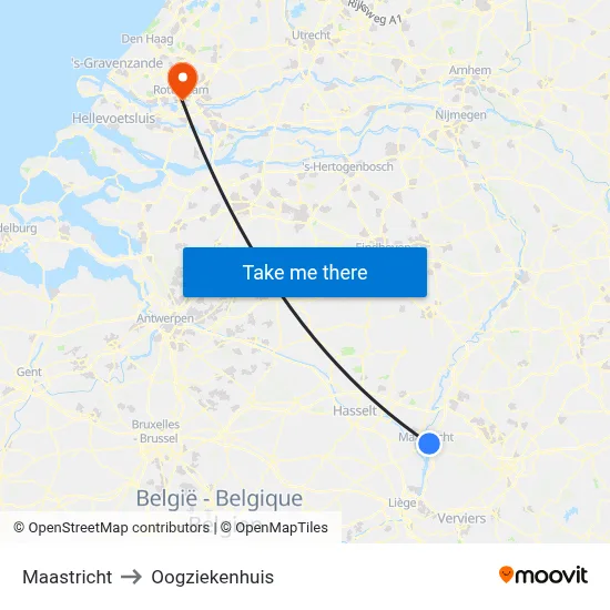 Maastricht to Oogziekenhuis map