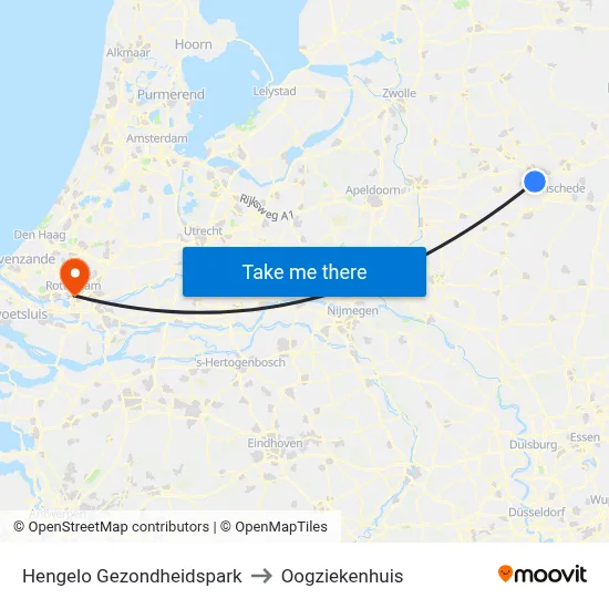 Hengelo Gezondheidspark to Oogziekenhuis map