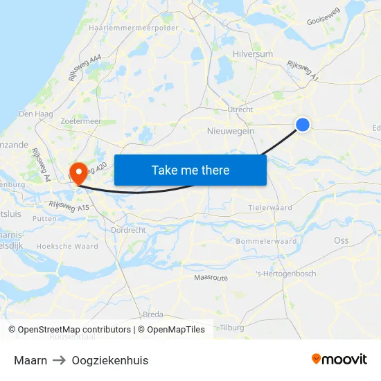 Maarn to Oogziekenhuis map