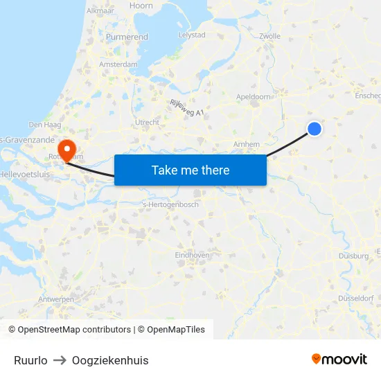 Ruurlo to Oogziekenhuis map