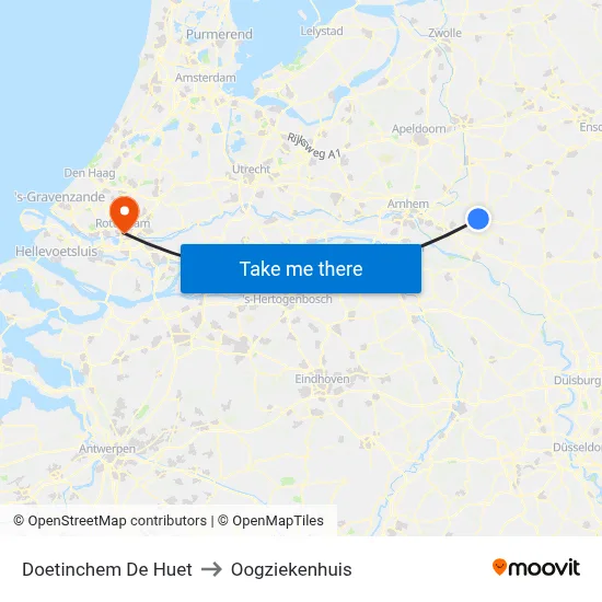Doetinchem De Huet to Oogziekenhuis map