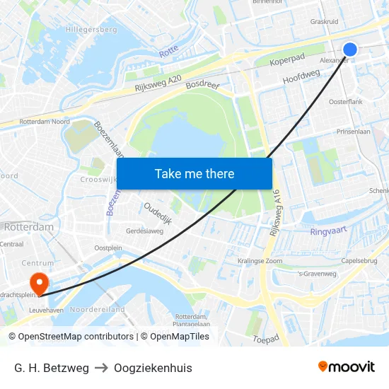 G. H. Betzweg to Oogziekenhuis map