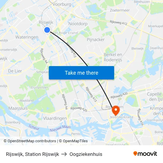 Rijswijk, Station Rijswijk to Oogziekenhuis map