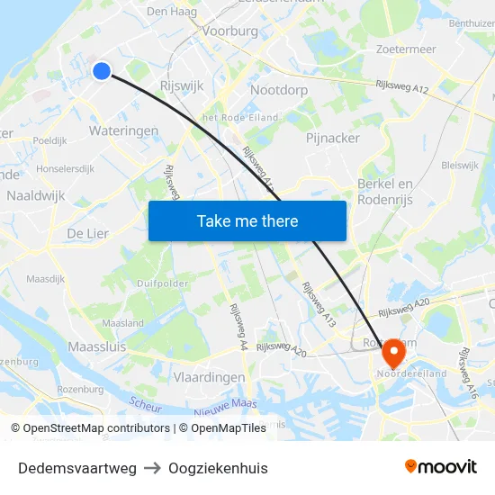 Dedemsvaartweg to Oogziekenhuis map