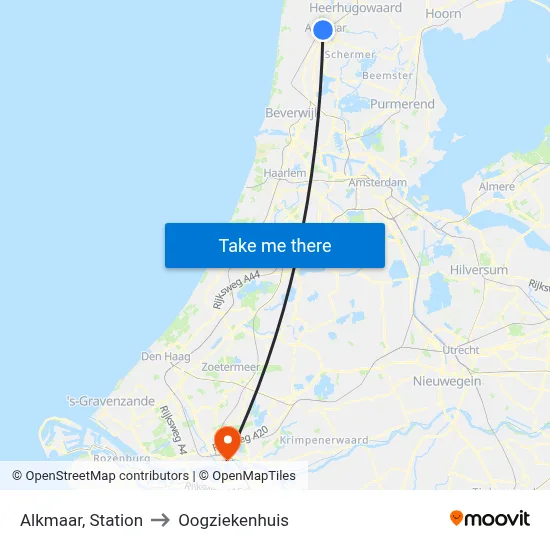 Alkmaar, Station to Oogziekenhuis map