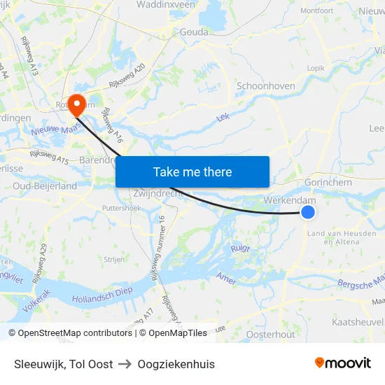 Sleeuwijk, Tol Oost to Oogziekenhuis map